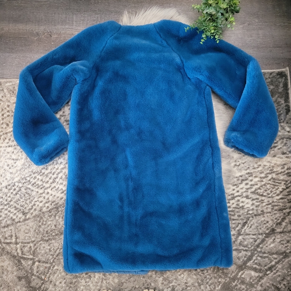 Kut From The Kloth Midnight Blue Faux Fur Midi coat Size Small  NWT - Picture 14 of 15